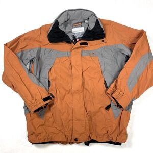 Polar Edge Men's Orange Gray 3-in-1 Systems Jacket Waterproof Hooded Taped Sz M
